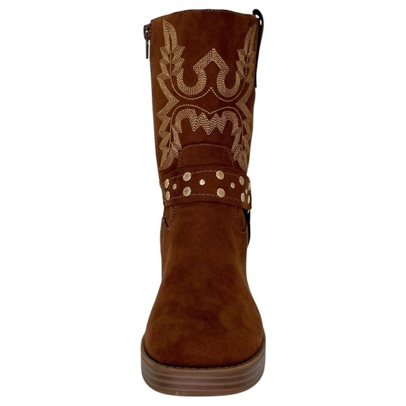 Sun + Stone Norahh Brown Microsuede Embroidered Womens Ankle Boots Size 8M - Picture 6 of 15